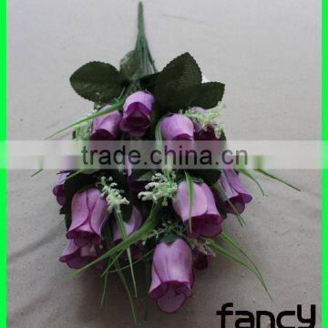 Yiwu Cheap Silk Decoration 18 Heads Artificial Rose Flower