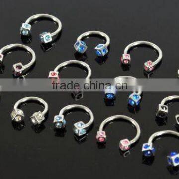 Ear Lip Eyebrow Captive Bead Rings CBR BCR Horseshoes