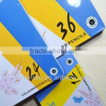7" standard size hexagonal shape high quality 3.0mm color lead tin box packed color pencil