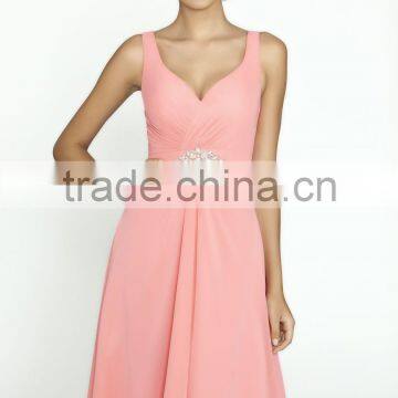 High quality new arrival fashion chiffon V neck cocktail dresses custom made china supplier CYC-026