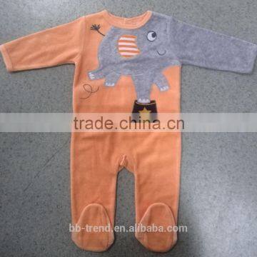 Baby Boy Velour Romper/footie
