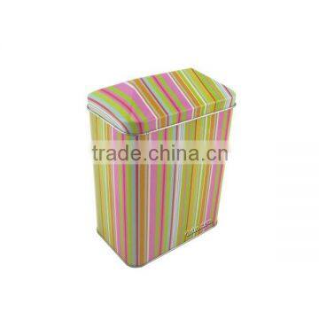 house tin box, dome tin, roof-lid tin