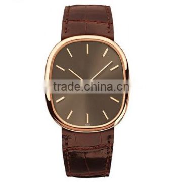 Latest own branding stainless steel design genuine leather band custom watch manufacturer