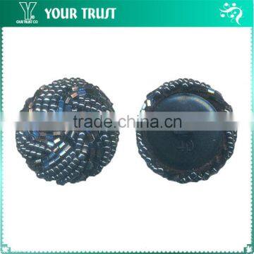 7MM Clear Rhinestone Black Bead Garment Chinese Frog Rhinestone Button photo-5