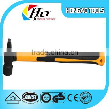 Black and yellow pick hammer with rubber handle ,strong hammer