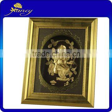 HOT SELL gold foil India God Ganesha picture frame home decor