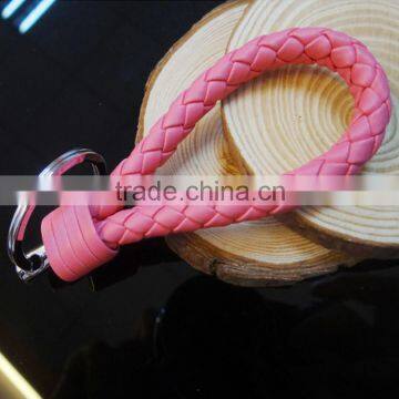 Cheap custom metal keychain, PU Key lanyard wholesale color keyring business gifts