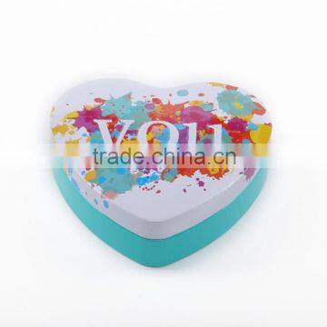 Beautiful design colorful heart shape food tin box gift tin box candy tin boxes