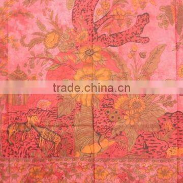 RT-603 Tree Of Life Designer Tapestry Wall Hanging Sanganeri Screen Printed Bedspread, Bed Cover Jaipur Manufacturer photo-4