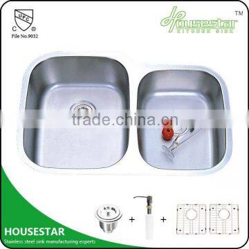 HOUSESTAR CUPC High Quality Stainless Steel Kitchen Sink Cheap Bathroom Tensile Double Sink 8153A photo-2
