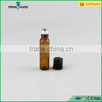 10ml amber glass tube bottle roll on glass bottle with roller ball