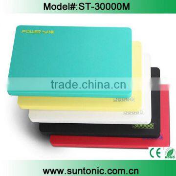 High capacity super slim 30000mah power bank with dual usb port