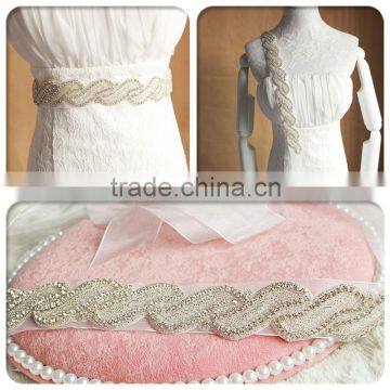 Rhinestone Crystal Wedding Dress Sash for Bridal