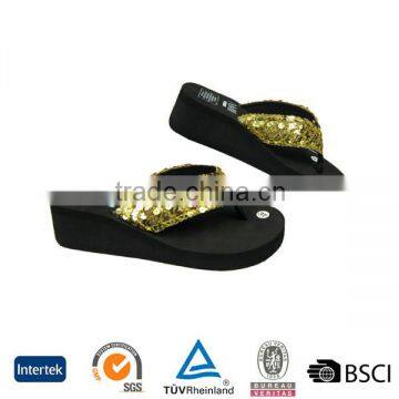 2016 cheap black wedge EVA sole beaded pvc upper design brazil beach style ladies flip flops                        
                                                Quality Choice