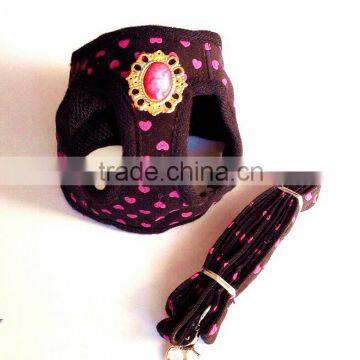 Pet Harnesses/Dog Harnesses with Full Heart and Gem /Leashes/Pet Collar