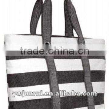 eco friendly many colors stripe canvas beach tote