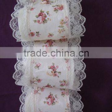 100%polyster , flower design ,holder and bag for toilet paper