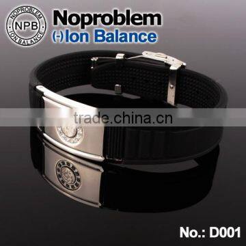 Noproblem D001 Magnetic Bead Titanium Man Jewelry Health Power Bracelets