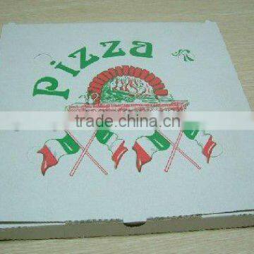 Custom e-flute white plain corrugated pizza box/high quality and cheap price pizza box