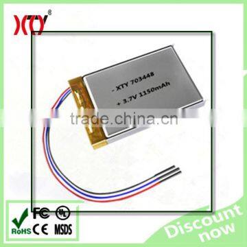 Rechargeable 3.7V 1150mAh Lithium Polymer Battery Cell PL703448 lipo cell