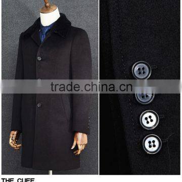 Men's Elegant New Style Men Coat 2016 Fashion Long Sleeve Classic Cashmere Wool Coat photo-6