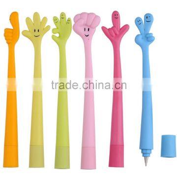 Rubber Soft PVC Novelty cheap Pen silicone hand shape ball point pen with LOGO