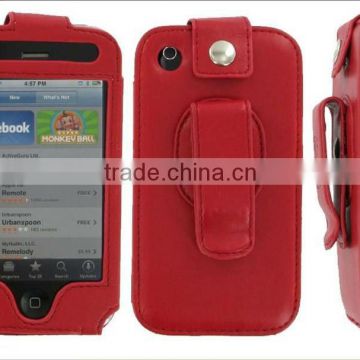 Red leather holder for apple iphone