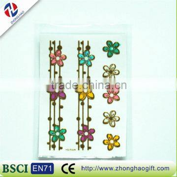 New arrival wholesale non-toxic ecofriendly waterproof elegant decorative craft colorful hair sticker