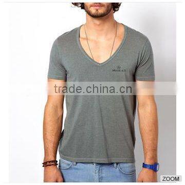 High Quality Deep V-Neck Cotton T-shirt For Men