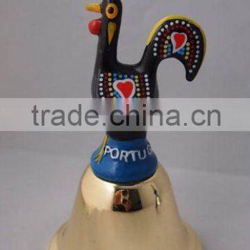 5" Gold handle bell with resin Portugal rooster suitable for many occasion(A126)
