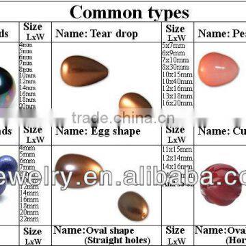 Professional custom and wholesale various colors and various shapes south sea shell pearl necklace DIY beads(shape card)