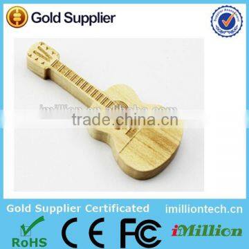 Wooden Guitar Shape USB, Guitar Wooden USB Drive, Wooden USB Guitar Shape with Silk Imprint or Engraved