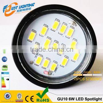 gu10 led spotlight 6w 500lm 15smd 5730smd led spotlighting