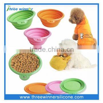 Silicone folding pet bowl , water bowl, for cat and dog standard