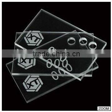 custom laser cut acrylic panels with silkscreen logo and patern