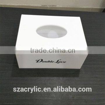 white acrylic tissue box