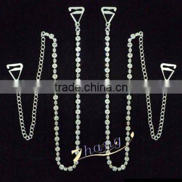 Charm beads cross diamond bra straps