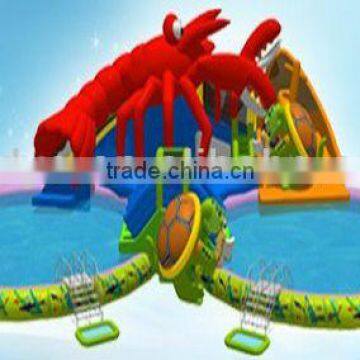 2016 hot selling inflatable water park with two pools