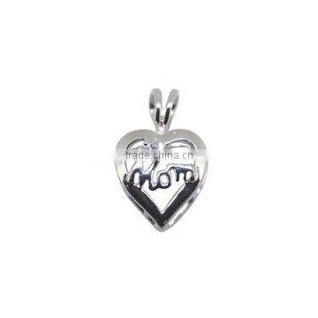 P285 lead and nickle free 925 sterling silver jewellery pendant,heart shaped siver pendant in rhodium plating