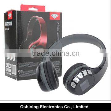 2015 New Style High Quality Stereo Black Bluetooth Wireless Headphone(OS-BQ668)