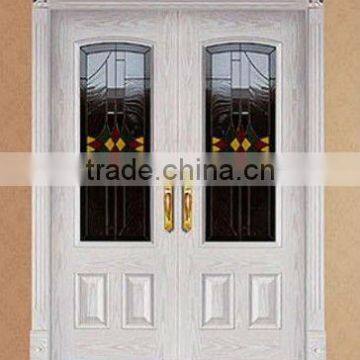 white composited main door with glass