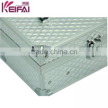 China Manufacturers Double Layer Silver Check Jewerly Box With 2 Tray photo-4
