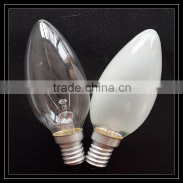 220v C35 clear incandescent bulbs 60W E27 E14