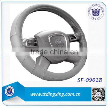 new style fashionable automobile interior accessories grey real leather spining steering wheel covers from factory