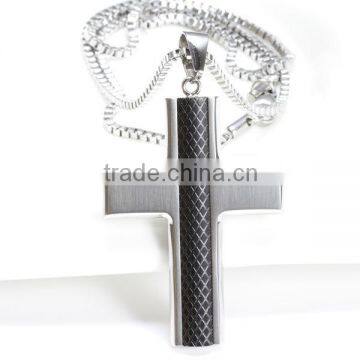 Men's Stainless Steel Religious Cross Pendant Necklace