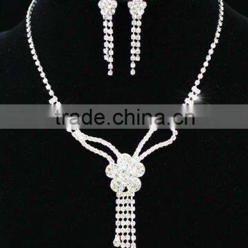 Wedding Flowers Crystal Necklace Earrings Set CS1165