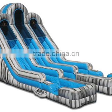 2016 kids and adults used inflatable water slide pool double lane inflatable slide/wet slider/waterslide sale