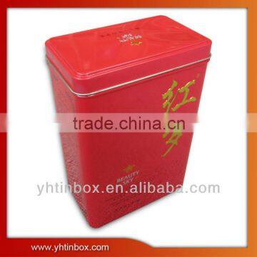 Rectangular black tea metal can