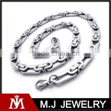 Hot Selling Polishing Silver Link Chain Jewelry Mens Punk Stainless Steel Byzantine Necklace