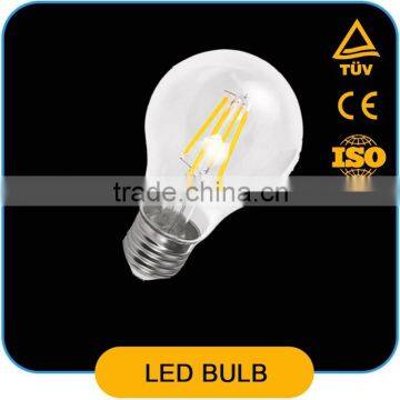 Newpeak A19/A60 E27 Filament LED Bulb 4W High Lumen 420lm Big Beam Angle 360 Degrees CRI>80 Glass LED Bulb with CE Certificate
